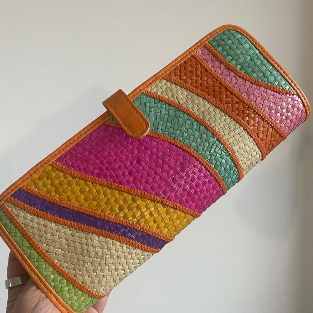 Woven colorful clutch